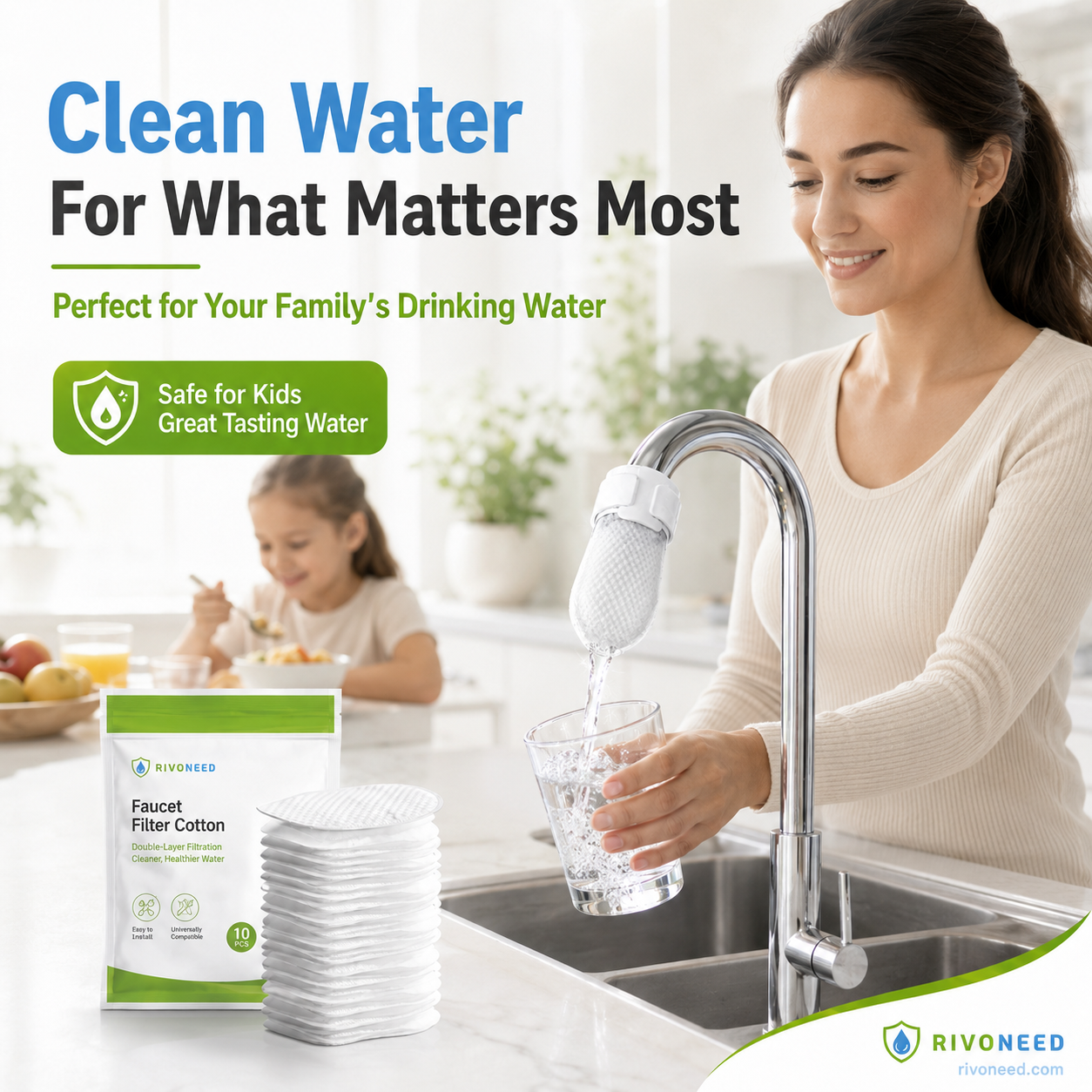 🥳2026 HOT SALE🥳💞50K+ SOLD! 🚰💧 50% OFF! Anti-Splash Kitchen Faucet Cotton Filter – Multi-layer PP cotton removes rust, sediment & impurities. Protects your tap water – cleaner, safer, better taste! 🛡️✨