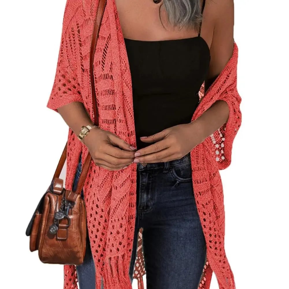 🥳2026 HOT SALE🥳💞50K+ SOLD!🌸☀️ 50% OFF – Just £19.99! Oversized Knit Cardigan – Lightweight crochet tassel kimono for spring & summer. Breathable viscose‑nylon blend – no itch, no cling – layer over anything! 🧶✨