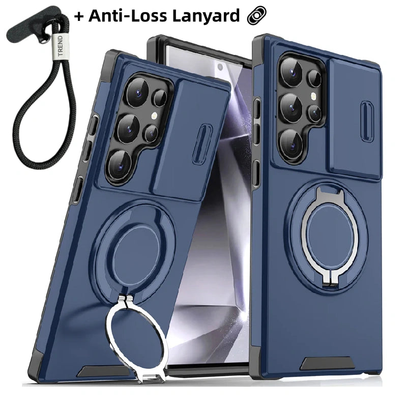 🥳2026 HOT SALE🥳💞50K+ SOLD!🎬🔥 50% OFF! 3-in-1 Magnetic Case for Samsung – Snap & Go Stand + Raised Camera Guard + Full Protection. Your all-in-one daily shield. 🛡️🧲