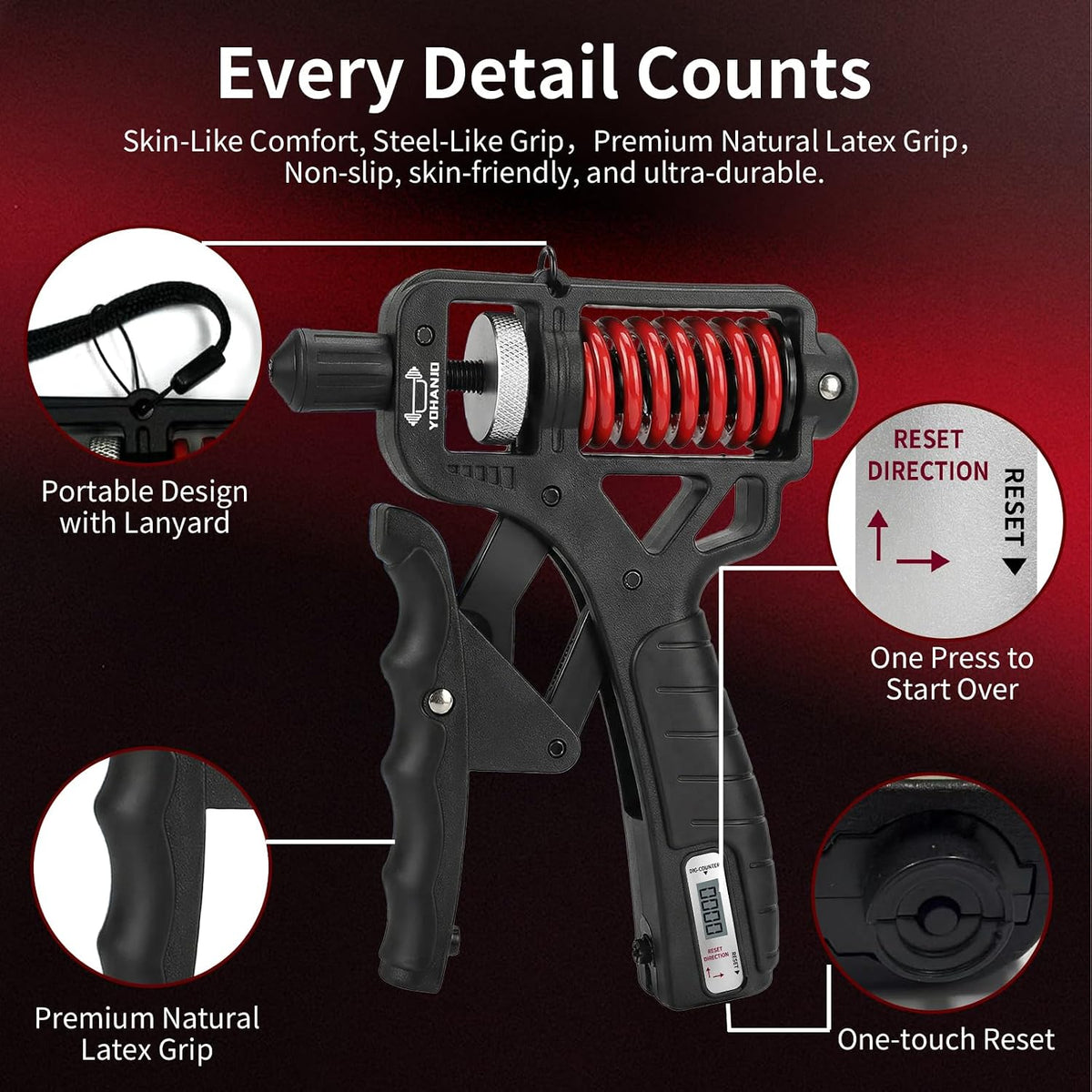 🥳2026 HOT SALE🥳💞50K+ SOLD! 💪✊ 50% OFF! Adjustable Hand Grip Strengthener with Counter – rotary resistance, textured grip. Train fingers & forearms anywhere! 🏋️✅