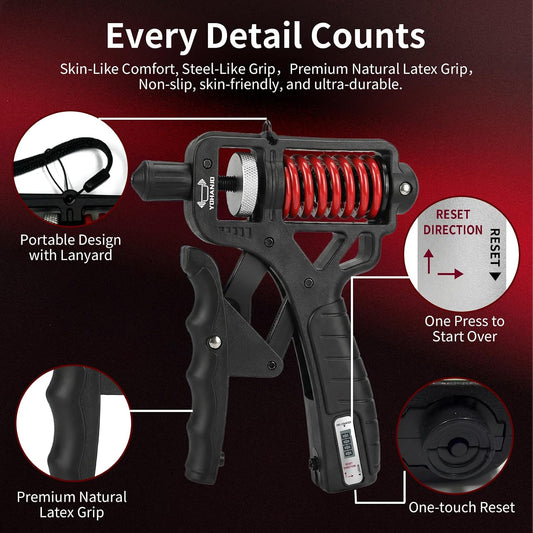 🥳2026 HOT SALE🥳💞50K+ SOLD! 💪✊ 50% OFF! Adjustable Hand Grip Strengthener with Counter – rotary resistance, textured grip. Train fingers & forearms anywhere! 🏋️✅
