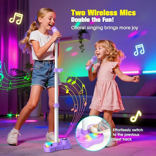 🎤 Perfect Gift for Little Stars 🎄✨ Kids Karaoke Microphone Toy | Christmas SALE 50% OFF | Sing-Along Machine with Flashing Lights & Built-in Tunes