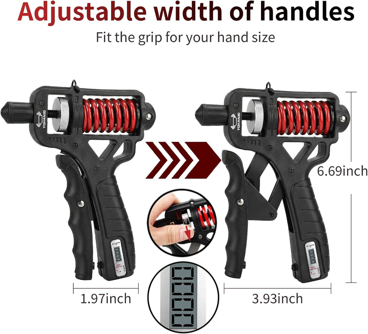 🥳2026 HOT SALE🥳💞50K+ SOLD! 💪✊ 50% OFF! Adjustable Hand Grip Strengthener with Counter – rotary resistance, textured grip. Train fingers & forearms anywhere! 🏋️✅