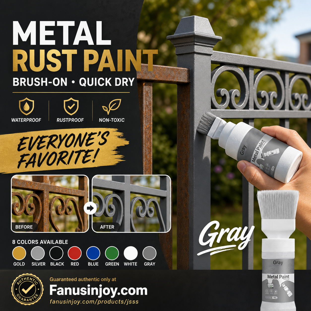🥳2026 HOT SALE🥳💞50K+ SOLD!🖌️✨ 50% OFF! Water‑Based Metallic Silver Paint with Built‑in Brush – No extra brush needed. Covers scratches & stains in one simple spray. DIY home refresh! 🏠🎨