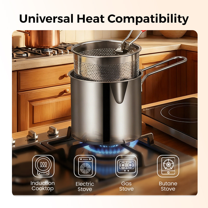 🥳2026 HOT SALE🥳💞50K+ SOLD! 🍳✨ 50% OFF! 5-in-1 Multi-Purpose Cook Pot – Fry, boil, steam & strain in one pot. 304 stainless steel, durable & versatile – crispy chicken made easy! 🔥🍗