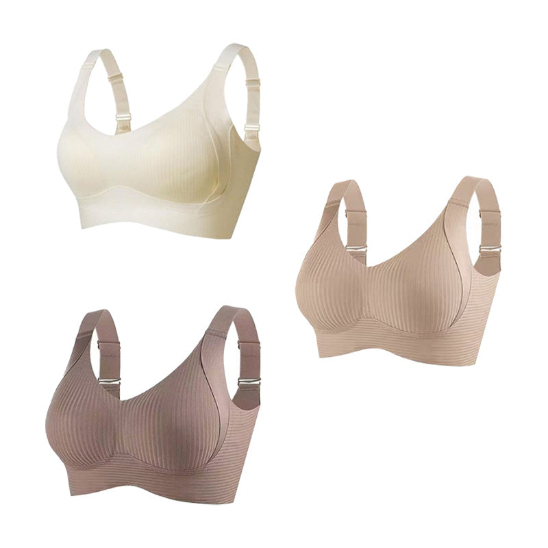 🥳2026 HOT SALE🥳💞50K+ SOLD!💖🌸 50% OFF! Subtle Striped Seamless Bra – Pushes back fat, natural lift. Breathable & moisture‑wicking. Feels like a hug! 👙💪