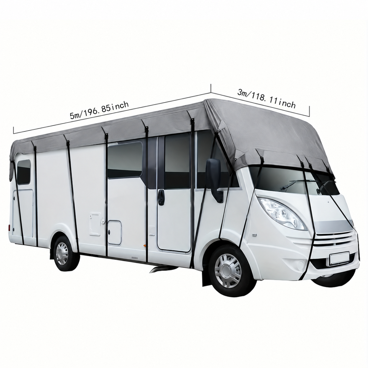 🥳2026 HOT SALE🥳💞50K+ SOLD! 🚐☔ 50% OFF! Caravan & Motorhome Roof Cover – 210D Oxford, silver-coated, adjustable straps & 2 tension straps. Protects roof from rain, leaves & costly repairs! 🛡️✅
