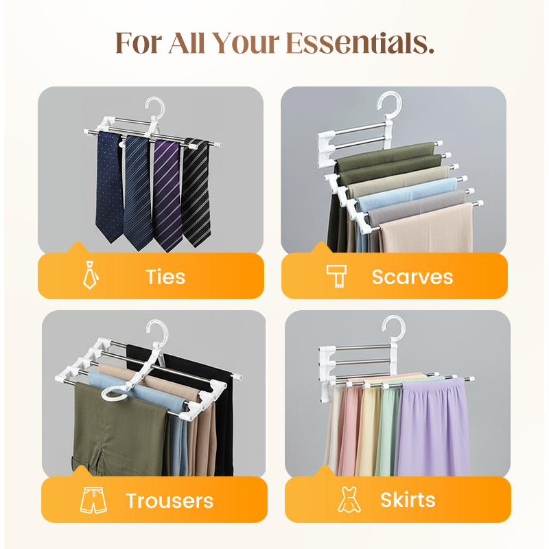 👖 BUY 2 GET 1 FREE! 🗄️ Household Multifunctional Telescopic Pants Storage Rack – Space-Saving, Adjustable Layers & Easy Assembly 🏠✨