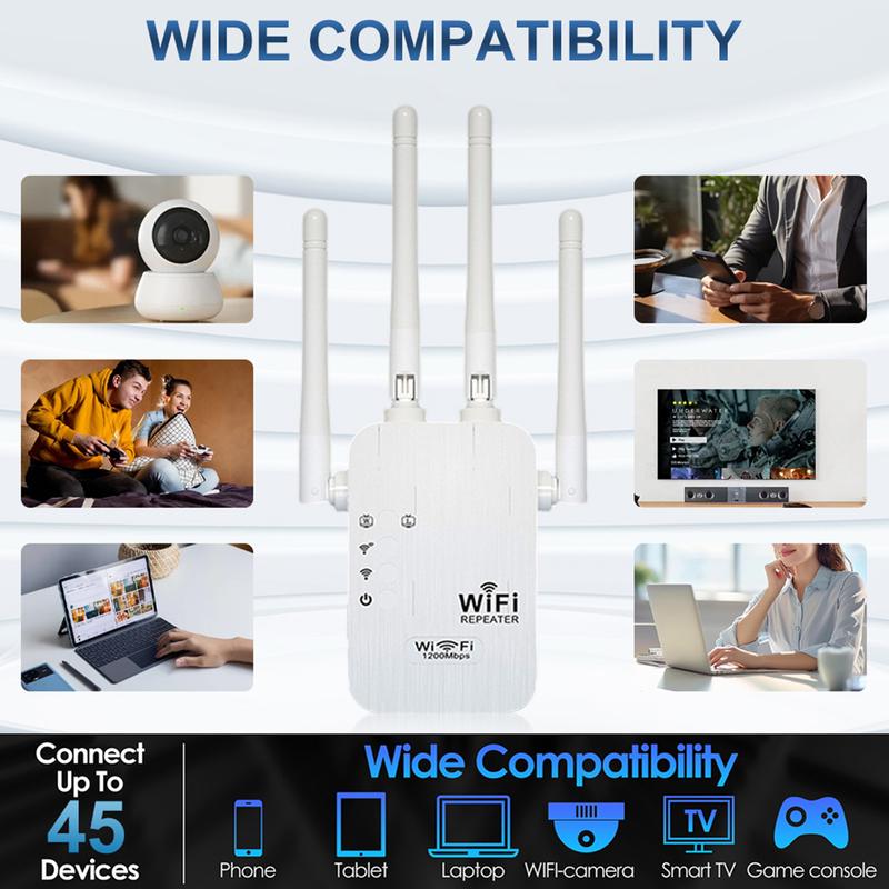 🥳2026 HOT SALE🥳💞50K+ SOLD! 📶🚀 50% OFF! 1200Mbps Dual Band WiFi Extender – 6 antennas, covers 10,000+ sq.ft & 50+ devices. No more dead zones, faster gaming & streaming! 🏡✅