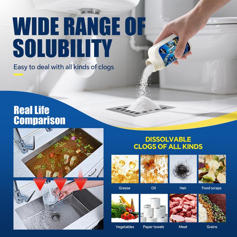 🥳2026 HOT SALE🥳💞50K+ SOLD!💧⚡ 50% OFF! Powerful Household Pipe Unblocker – Dissolves hair & grease fast. Restores flow in sinks, showers & toilets – no more standing water! 🛁✨