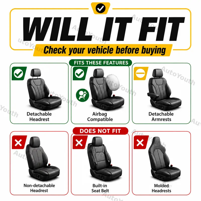 🥳2026 HOT SALE🥳💞50K+ SOLD! 🚗✨ 50% OFF! Universal Car Seat Covers – breathable 3-layer fabric, airbag compatible, full protection. Fits most cars, SUVs & vans. Stylish & easy to install! 🛡️💪