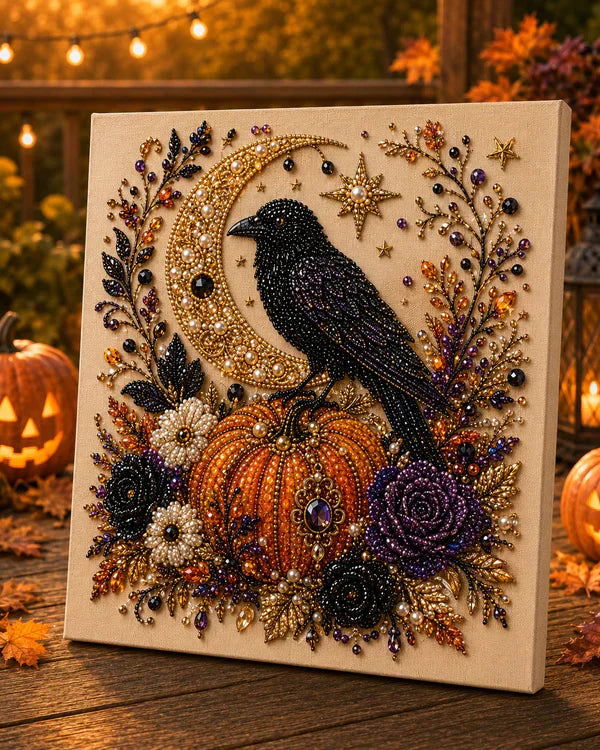 🥳2026 HOT SALE🥳💞50K+ SOLD!🎃✨ 50% OFF! Halloween Pearl Art DIY Kit – No painting skills needed, just match & place pearls. Create spooky‑cute décor for a cosy autumn home! 🧵🖼️