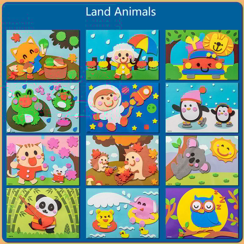 🔄🏠 Reusable Cartoon Adventure! Kids EVA Stickers, Decorate Their World🔥HOT 50% OFF!🎨✨