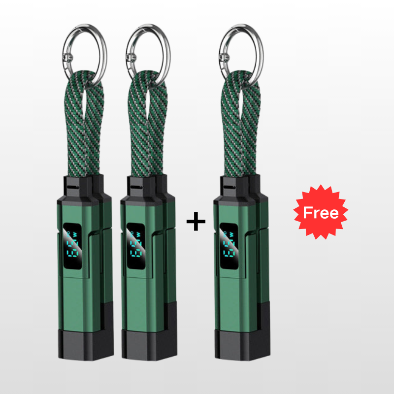 🥳2026 HOT SALE🥳💞50K+ SOLD!📊🔌 50% OFF! 4‑in‑1 Keychain Charger – Built‑in digital wattmeter, zinc alloy core. Supports 65W+27W. Never guess charging speed again. A pocket‑sized power station! 💎🔄