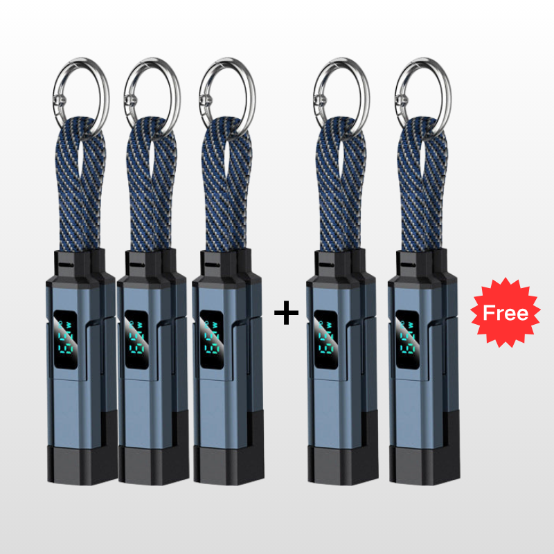 🥳2026 HOT SALE🥳💞50K+ SOLD!📊🔌 50% OFF! 4‑in‑1 Keychain Charger – Built‑in digital wattmeter, zinc alloy core. Supports 65W+27W. Never guess charging speed again. A pocket‑sized power station! 💎🔄