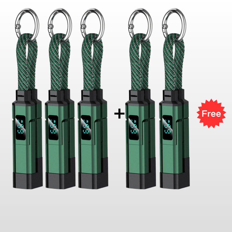 🥳2026 HOT SALE🥳💞50K+ SOLD!📊🔌 50% OFF! 4‑in‑1 Keychain Charger – Built‑in digital wattmeter, zinc alloy core. Supports 65W+27W. Never guess charging speed again. A pocket‑sized power station! 💎🔄