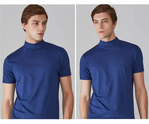 🥳2026 HOT SALE🥳💞50K+ SOLD!🏆🥧 LIMITED TIME £9.99! 🎁 High Neck Slim Fit T-Shirt – Soft cotton blend, gentle on skin! Perfect layering piece for chilly days. Easy-care, no ironing needed. Smart enough for pub, comfy enough for home. 🍻🧥