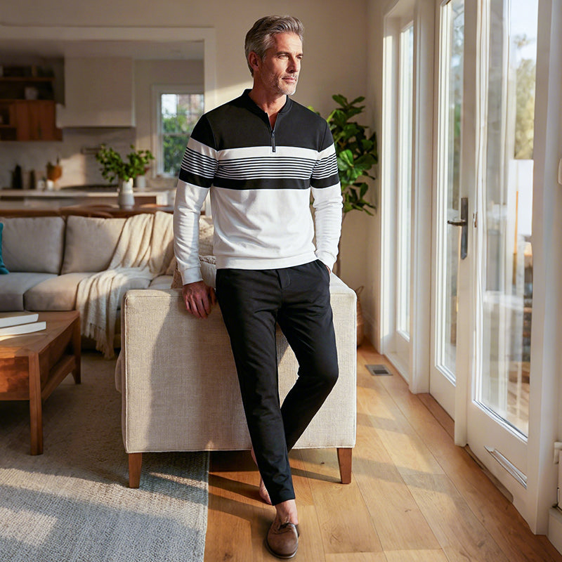 🥳2026 HOT SALE🥳💞50K+ SOLD!🌧️⏰ 50% OFF! Men's Casual 2-Piece Set – Your go-to for casual days! Soft fleece lining, easy pull-on pants. Street style meets everyday comfort. Perfect for unpredictable British weather. 👖👕
