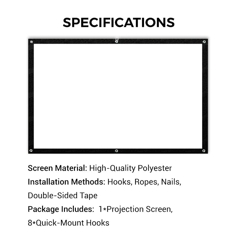🥳2026 HOT SALE🥳💞50K+ SOLD!✨ High Definition Projection Screen - 120-inch Diagonal with Matte White Surface for Crystal Clear Home Cinema Experience 🎬🌟
