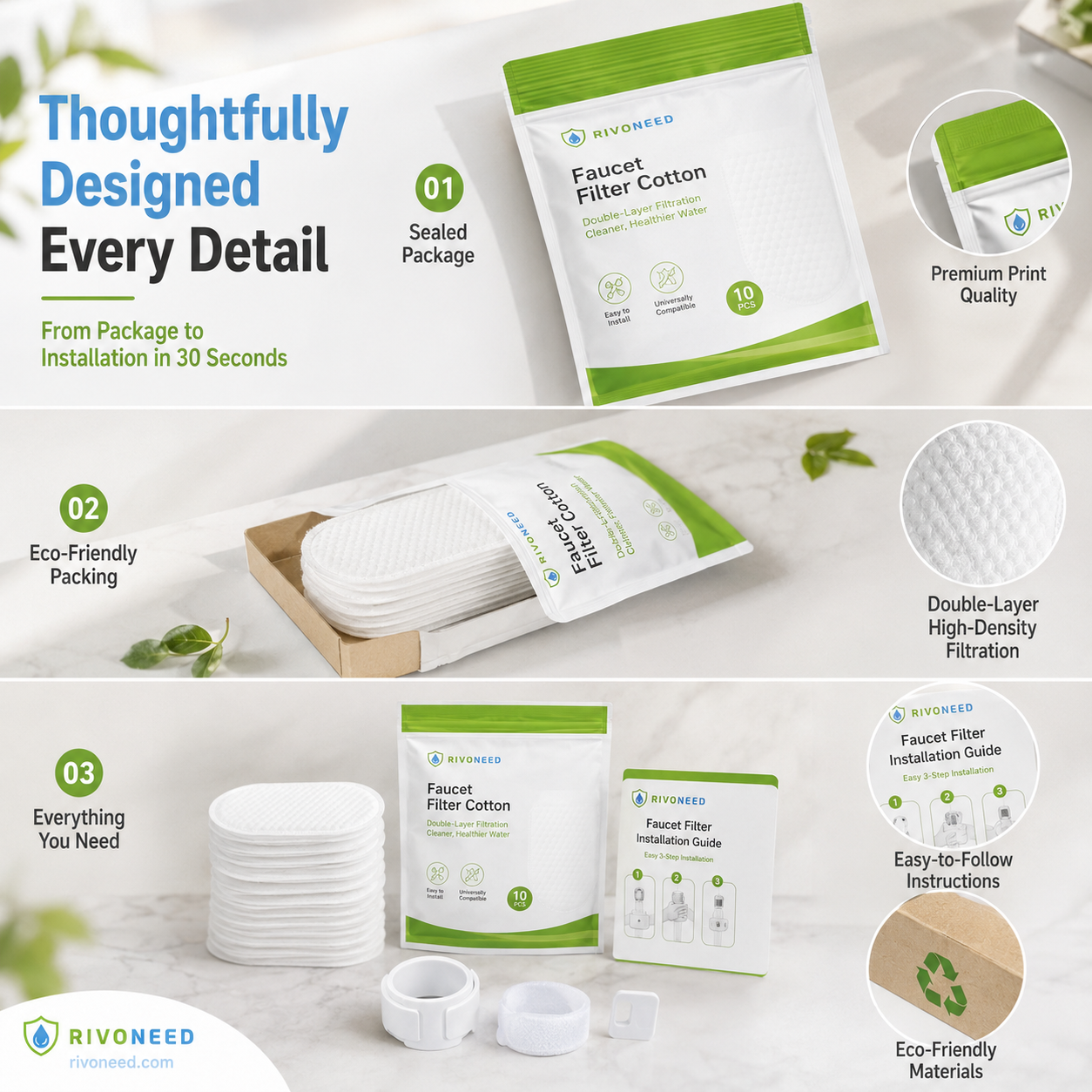 🥳2026 HOT SALE🥳💞50K+ SOLD! 🚰💧 50% OFF! Anti-Splash Kitchen Faucet Cotton Filter – Multi-layer PP cotton removes rust, sediment & impurities. Protects your tap water – cleaner, safer, better taste! 🛡️✨