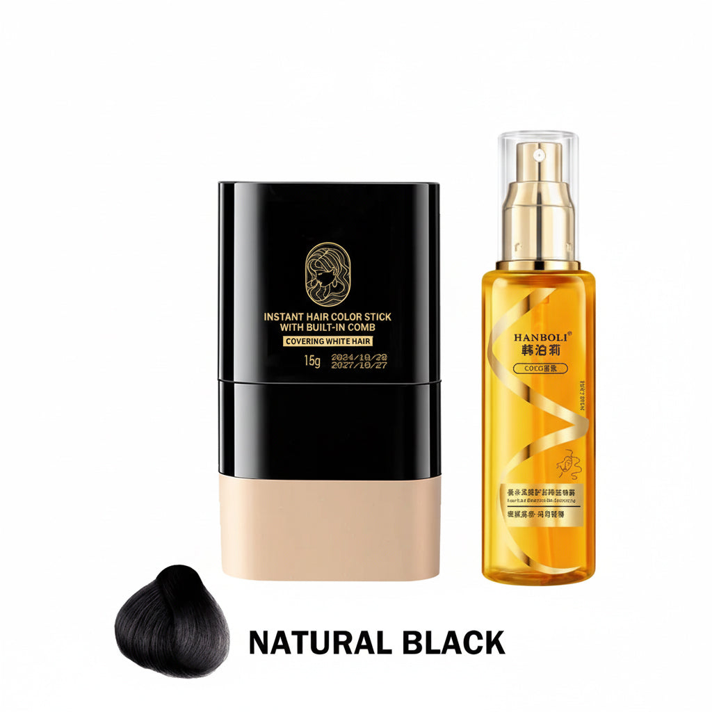 💇‍♀️ BUY 2 GET 1 FREE! ✨ Instant Hair Color Stick – Built-In Comb, Covers Gray Hair & Gentle Formula 🎨📦