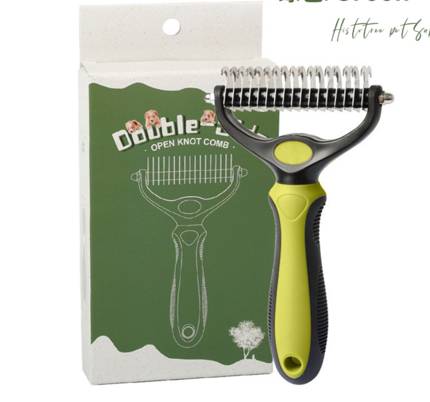 🥳2026 HOT SALE🥳💞50K+ SOLD!🔥💖 50% OFF! Gentle Deshedding Brush for Dogs & Cats – Sharp inner blades cut tangles, rounded tips protect skin. Ergonomic grip, easy to clean. Love the brush, hate the shedding. 🐈🌸