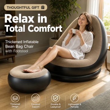 🥳2026 HOT SALE🥳💞50K+ SOLD! 🛋️🎁 50% OFF! Inflatable Bean Bag with Footstool & Electric Pump – velvety-soft PVC, supports 150kg, ready in 2 minutes! Relax in comfort! ✨💪