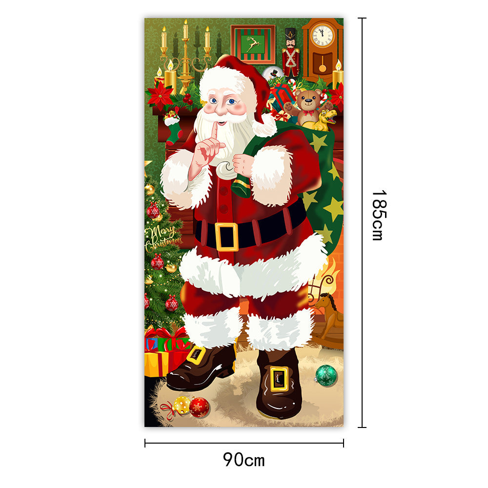 🥳2026 HOT SALE🥳💞50K+ SOLD! 🎄🚪 50% OFF! Christmas Front Door Decoration – 28-second install, washable & reusable fabric cover. Fits 35x79 inch door, indoor/outdoor. Easy holiday cheer! 🎅✨
