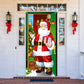 🥳2026 HOT SALE🥳💞50K+ SOLD! 🎄🚪 50% OFF! Christmas Front Door Decoration – 28-second install, washable & reusable fabric cover. Fits 35x79 inch door, indoor/outdoor. Easy holiday cheer! 🎅✨