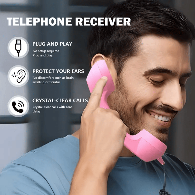 🥳2026 HOT SALE🥳💞50K+ SOLD!📞✨ Christmas Sale – Just £9.99! Retro Phone Handset – Blocks up to 99% of Phone Radiation. Classic Feel, Modern Type-C Connection – Safer Long Calls! 🛡️🎄