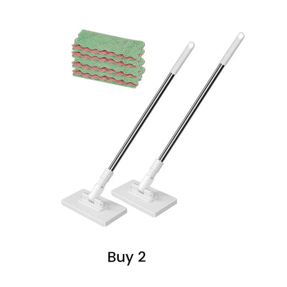 🔥2026 Hot Sale 50% OFF🔥Flat Mop with Stainless Steel Handle, come with Reusable Washable Mop Cloths🏆