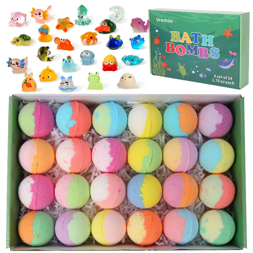 🥳2026 HOT SALE🥳💞50K+ SOLD!🎉🧼 50% OFF! 12-Piece Bath Bomb Gift Set – Colorful fizzies with surprise toys inside. Skin-safe, fun & perfect for bath time treats or party favors. Kids will love it! 🛁🎁