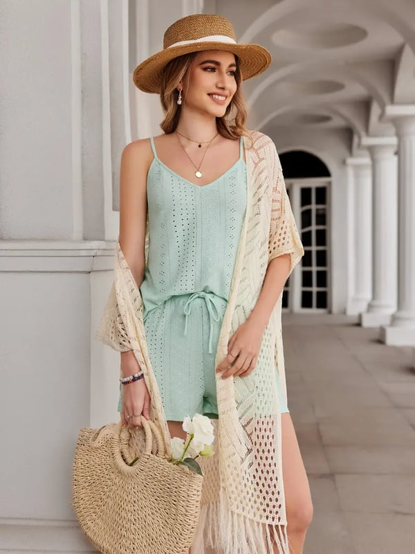 🥳2026 HOT SALE🥳💞50K+ SOLD!🌸☀️ 50% OFF – Just £19.99! Oversized Knit Cardigan – Lightweight crochet tassel kimono for spring & summer. Breathable viscose‑nylon blend – no itch, no cling – layer over anything! 🧶✨
