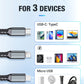 🎅Christmas Pre-sale ✨ Transparent Luminous 3-in-1 Fast Charging Cable - USB-C/Micro-USB with LED Power Indicator & Nylon Braiding 📱💫