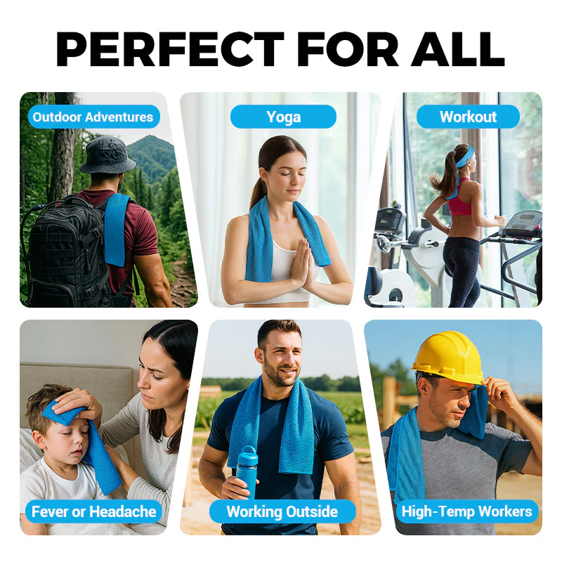 🥳2026 HOT SALE🥳💞50K+ SOLD!❄️⛲Buy One, Get One Free! Cooling Towel – Just snap & go. Soft, breathable & reusable. Stay cool anywhere – gym, walk, or beach. 🏖️✨