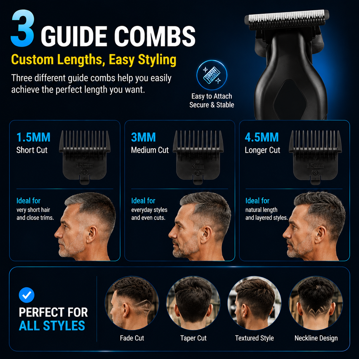 🥳2026 HOT SALE🥳💞50K+ SOLD!✂️🔇 50% OFF! Professional Cordless Hair Clipper – R‑shaped safety blade, no nicks. 90min cordless use, 2‑speed motor. Type‑C charging. Perfect for DIY home cuts. A confident, safe choice for seniors. 🧔✨