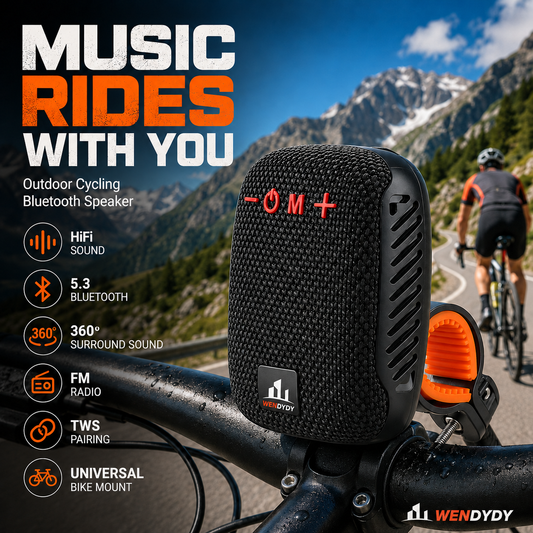 🥳2026 HOT SALE🥳💞50K+ SOLD!🚴‍♂️🎵 50% OFF! Waterproof Bike Bluetooth Speaker – IPX5, TWS stereo, hands‑free calls. Secure mount, 70m range. Ride with beats! 🔊✨