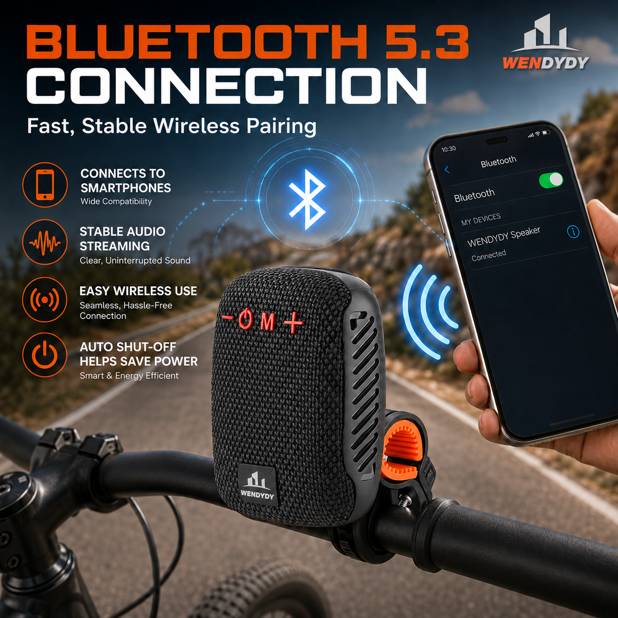 🥳2026 HOT SALE🥳💞50K+ SOLD!🚴‍♂️🎵 50% OFF! Waterproof Bike Bluetooth Speaker – IPX5, TWS stereo, hands‑free calls. Secure mount, 70m range. Ride with beats! 🔊✨
