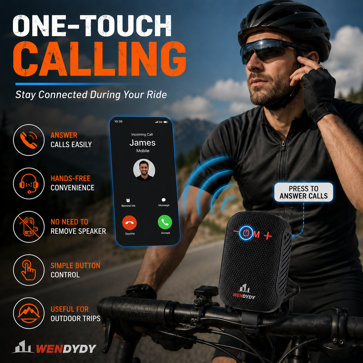 🥳2026 HOT SALE🥳💞50K+ SOLD!🚴‍♂️🎵 50% OFF! Waterproof Bike Bluetooth Speaker – IPX5, TWS stereo, hands‑free calls. Secure mount, 70m range. Ride with beats! 🔊✨