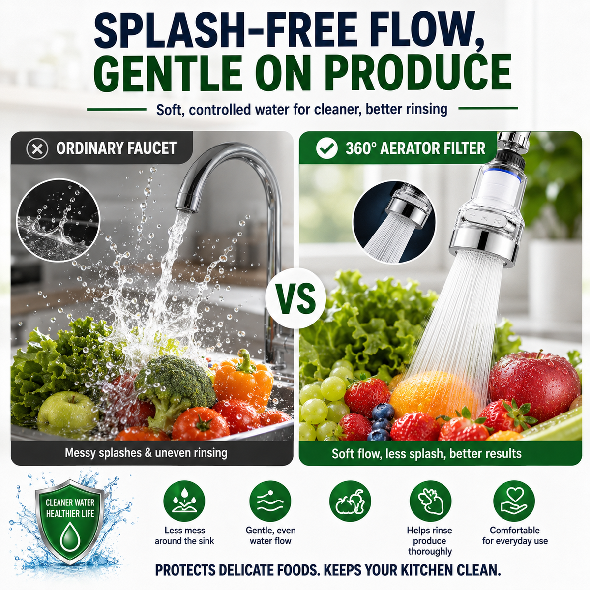 🥳2026 HOT SALE🥳💞50K+ SOLD! 🚰💧 360° Rotating Faucet Filter – splash-proof & multi-layer filtered. Fits kitchen taps, purifies water, stops splashing. Cleaner sink, safer water! ✅✨