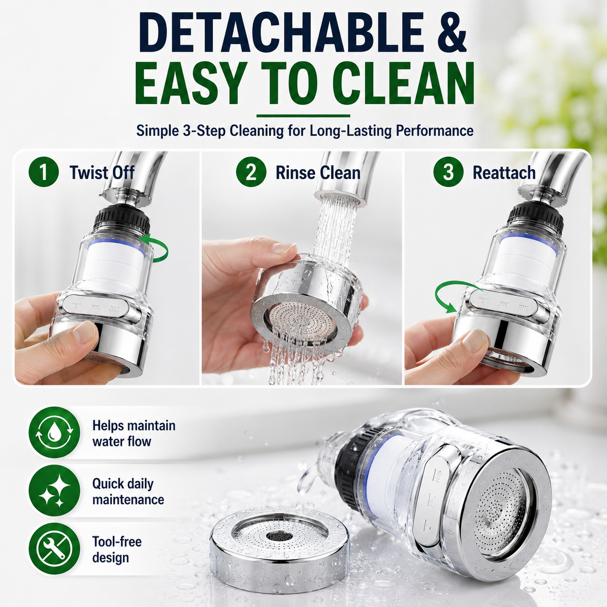 🥳2026 HOT SALE🥳💞50K+ SOLD! 🚰💧 360° Rotating Faucet Filter – splash-proof & multi-layer filtered. Fits kitchen taps, purifies water, stops splashing. Cleaner sink, safer water! ✅✨