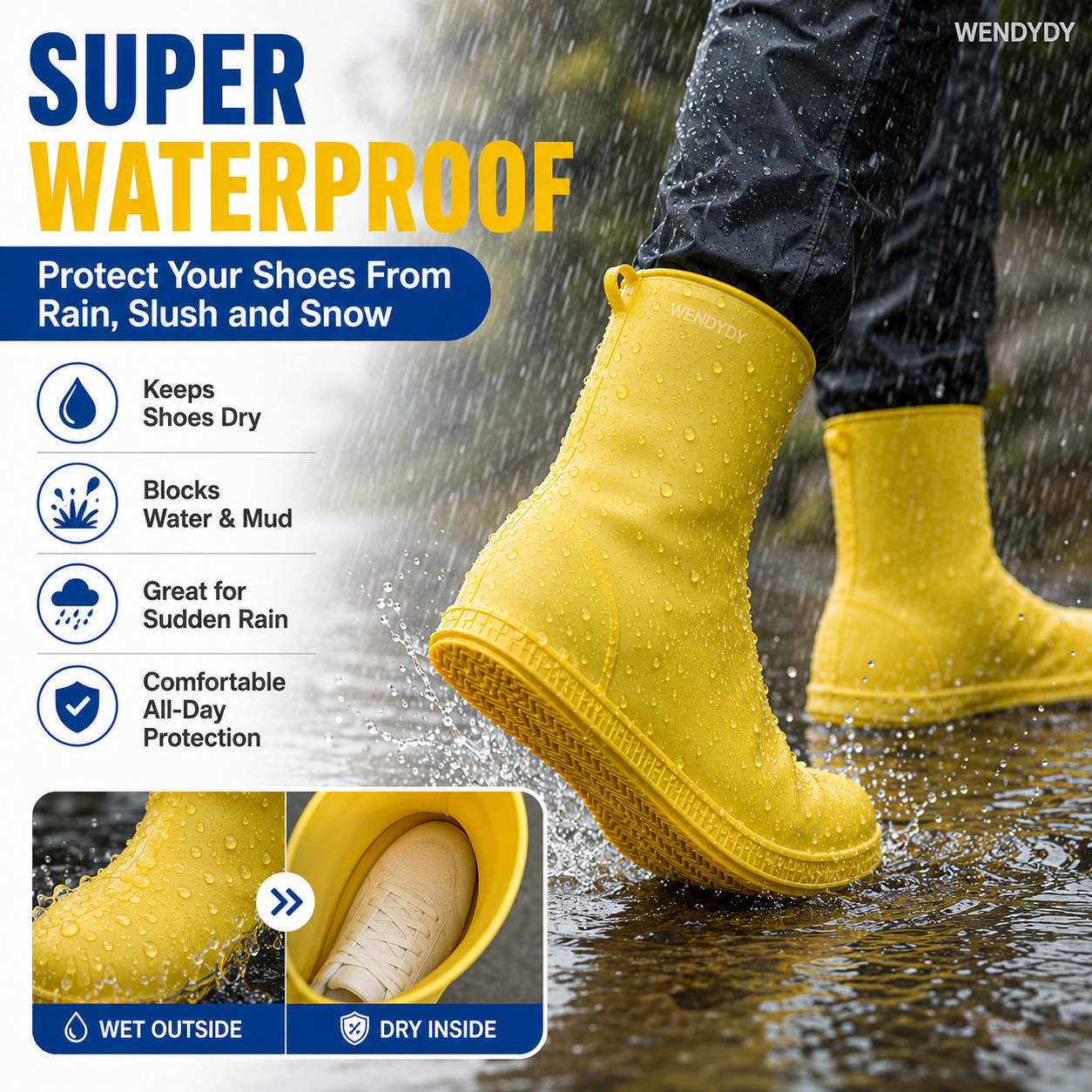 🥳2026 HOT SALE🥳💞50K+ SOLD!☔🛡️ 50% OFF! Waterproof Silicone Shoe Cover – Keeps shoes dry & clean, non‑slip sole. Thick & durable, easy to put on. A rainy day essential! 👟✨