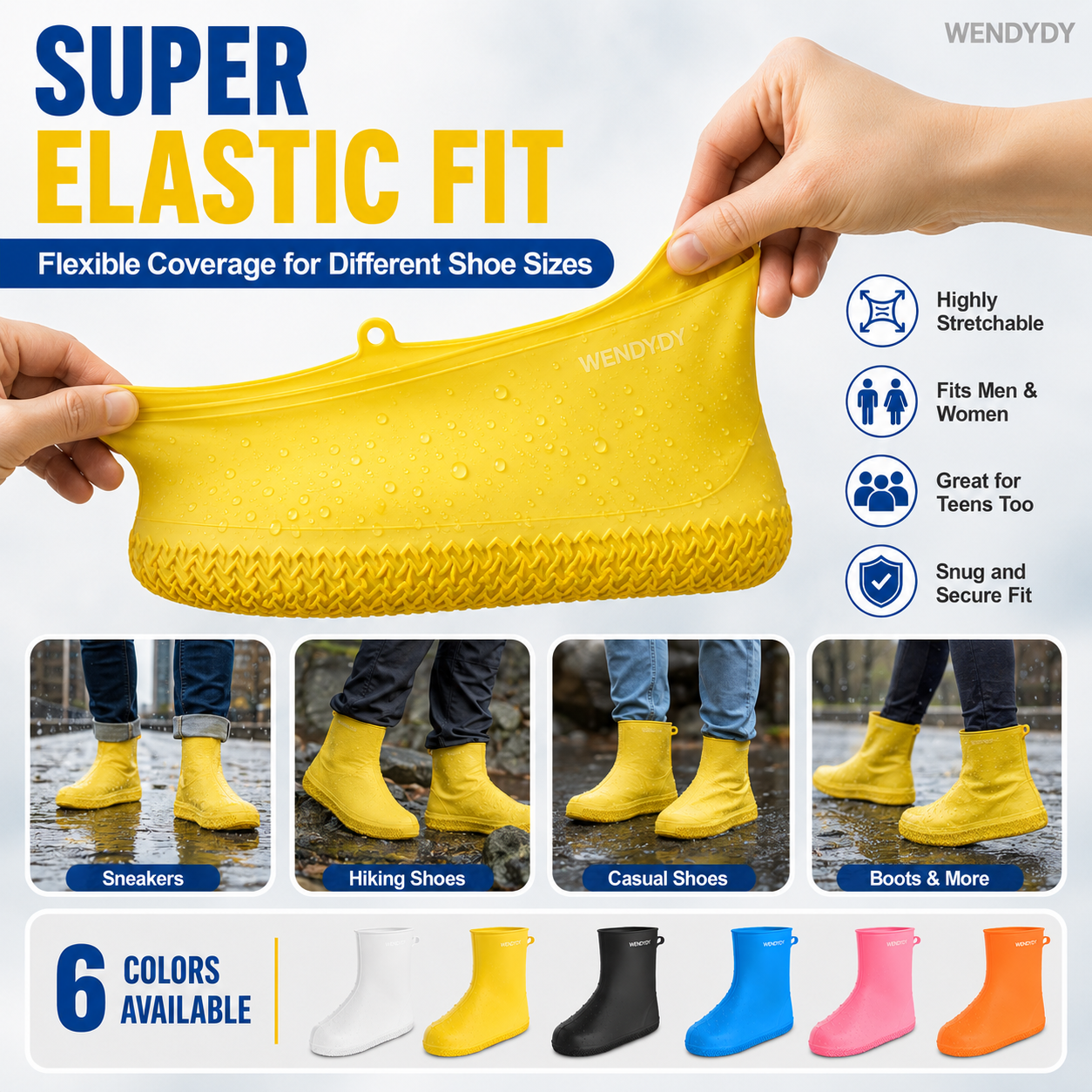 🥳2026 HOT SALE🥳💞50K+ SOLD!☔🛡️ 50% OFF! Waterproof Silicone Shoe Cover – Keeps shoes dry & clean, non‑slip sole. Thick & durable, easy to put on. A rainy day essential! 👟✨
