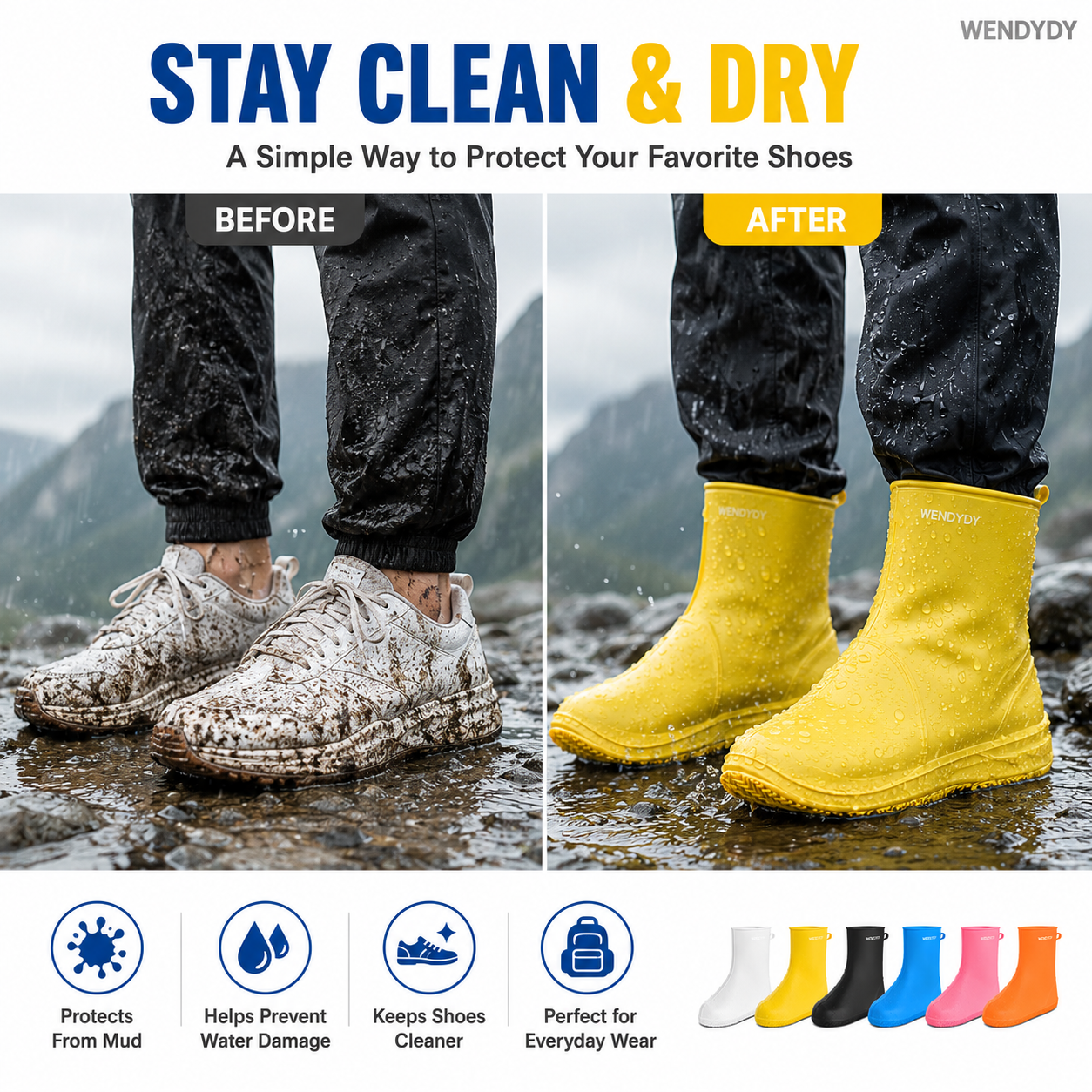 🥳2026 HOT SALE🥳💞50K+ SOLD!☔🛡️ 50% OFF! Waterproof Silicone Shoe Cover – Keeps shoes dry & clean, non‑slip sole. Thick & durable, easy to put on. A rainy day essential! 👟✨