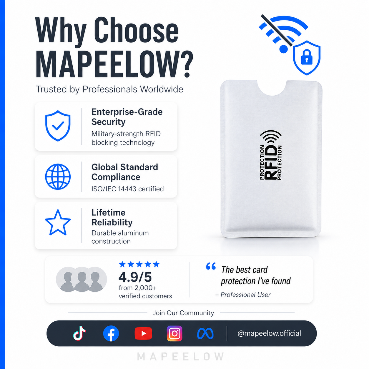 🥳2026 HOT SALE🥳💞50K+ SOLD!🛡️💳 50% OFF! RFID‑Blocking Credit Card Holder – Shields your cards from digital pickpockets. Slim, durable & travel‑friendly – secure your identity! 🔒✨