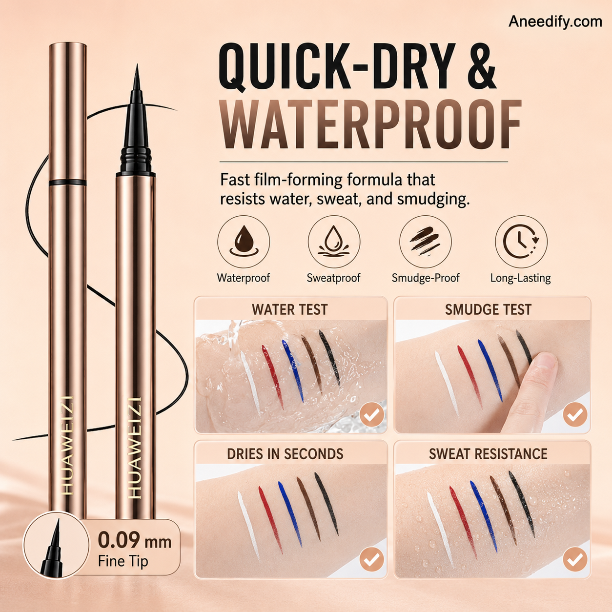 🥳2026 HOT SALE🥳💞50K+ SOLD!👁️✨ 50% OFF! Waterproof Long‑lasting Eyeliner Pencil – 0.09mm fine tip, smooth & precise. Smudge‑proof, sweat‑proof. A red carpet favourite! 💄💋