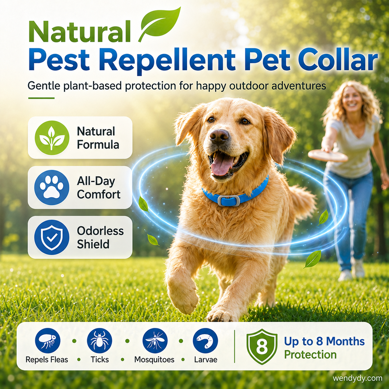 🥳2026 HOT SALE🥳💞50K+ SOLD!🌿🛡️ 50% OFF! Natural Essential Oil Pet Collar – 8‑month flea & tick protection. Plant‑based, no harsh chemicals. Safe for dogs & cats! 🐾✨