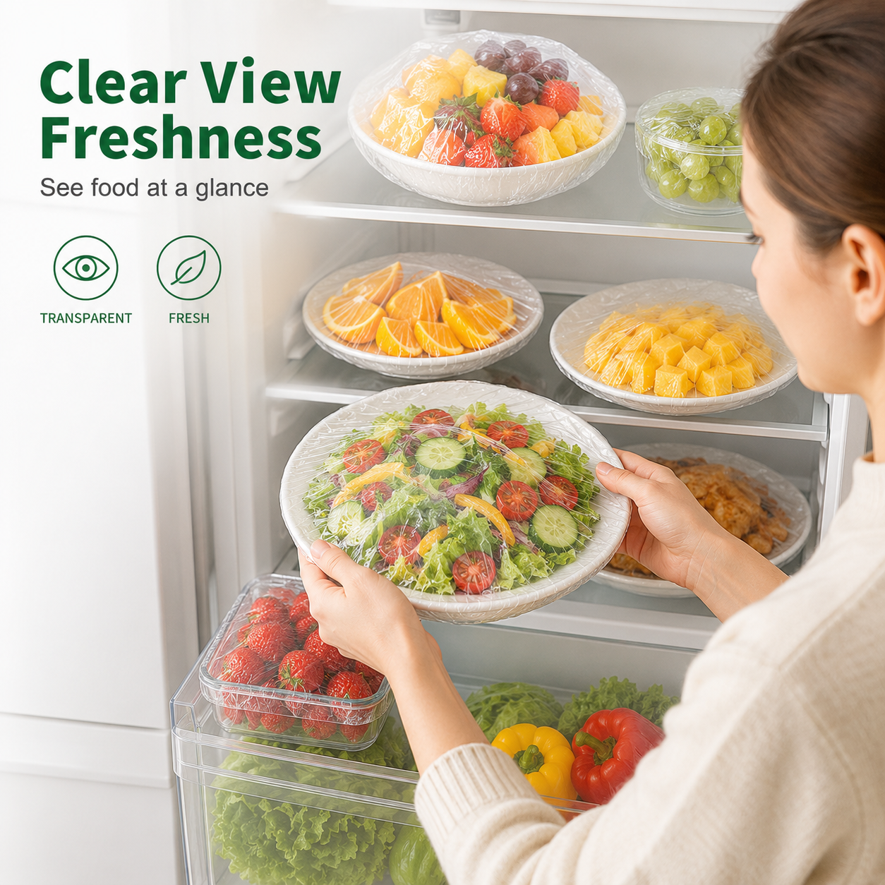 🥳2026 HOT SALE🥳💞50K+ SOLD!🎯🌈 LAST DAY – JUST £0.099! Elastic Food Covers – Transparent design lets you see leftovers at a glance. Perfect for BBQs, meal prep & everyday storage! 💪💚