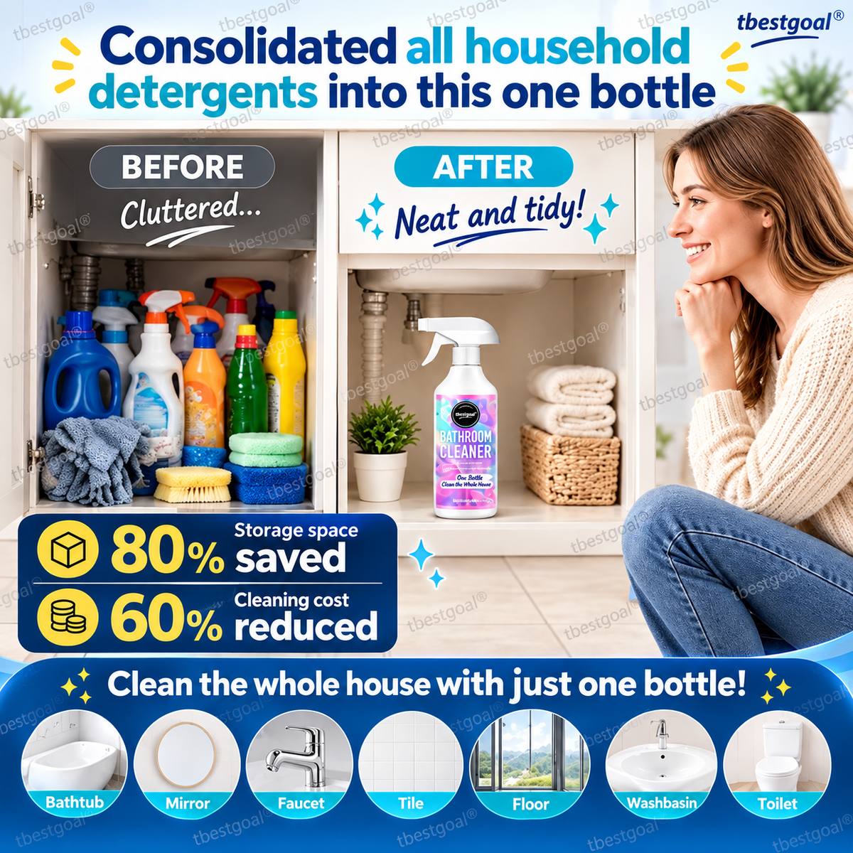🥳2026 HOT SALE🥳💞50K+ SOLD! 🚿✨ 50% OFF! No-Scrub Bathroom Cleaning Spray – ultra-powerful stain removal in 3 seconds! Multifunctional, effortless clean for tiles, glass & more. 🧼💪