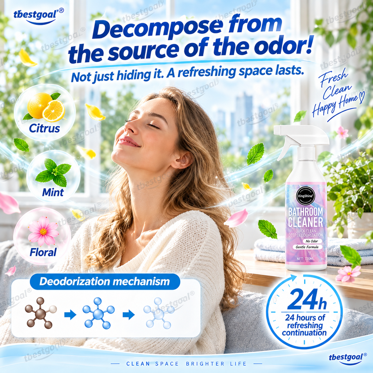 🥳2026 HOT SALE🥳💞50K+ SOLD! 🚿✨ 50% OFF! No-Scrub Bathroom Cleaning Spray – ultra-powerful stain removal in 3 seconds! Multifunctional, effortless clean for tiles, glass & more. 🧼💪